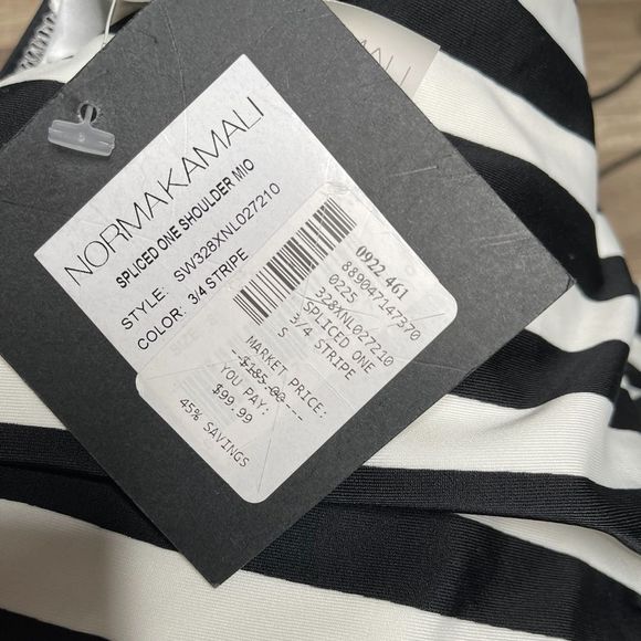 NORMA KAMALI Spliced One-Shoulder Mio One-Piece Swimsuit Small $185 - Picture 6 of 6